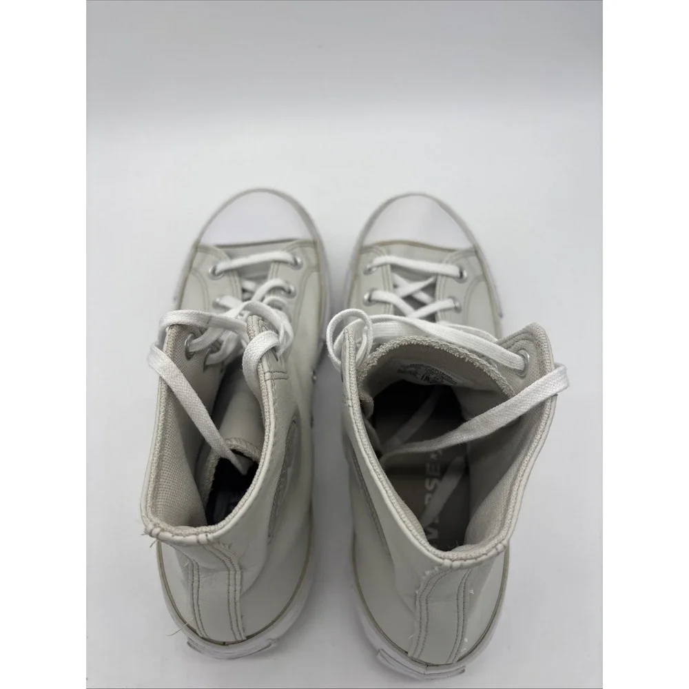Cream Converse Chuck Taylor All Star  High Top Lift Platform Leather Women 9